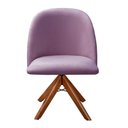 Ver imagem 1 de Poltrona Gaia Decorativa Base Giratoria de Madeira Veludo Confortavel Roxo Bella Decor