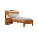 Ver imagem 2 de Cama Solteiro com Cabeceira e Mesa de Cabeceira 100% MDF Granada Marrom/Freijó/Off White