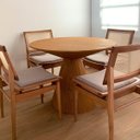 Ver imagem 4 de Mesa de Jantar Cone Eclipse 90 cm Base Madeira Freijó Tampo Freijó Personal Decor Marrom