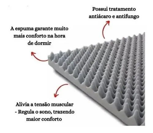 Colchão Casca De Ovo - Efeito massageador - Solteiro Ótimo Anti Escaras D20 Pillow - 5