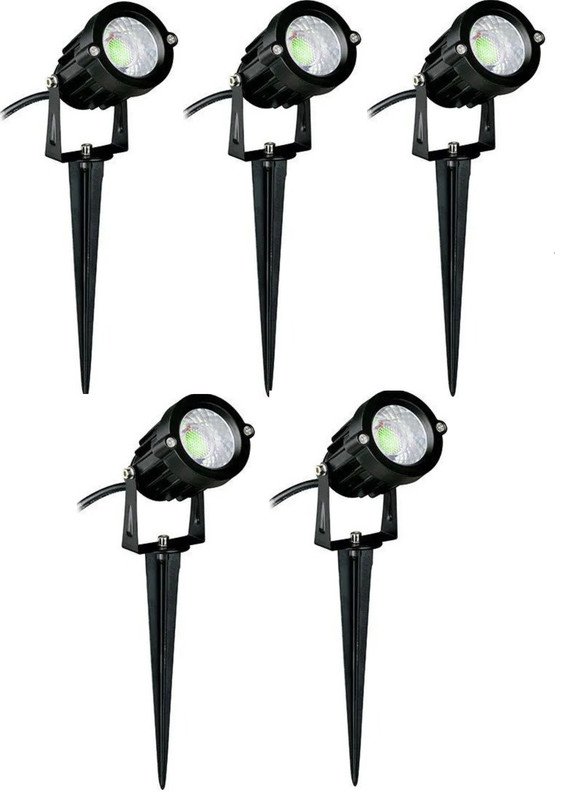 Kit 5x Espeto de Jardim 3w Verde Bivolt À Prova D'água