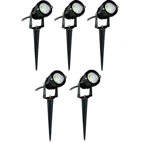 Kit 5x Espeto de Jardim 3w Verde Bivolt À Prova D'água