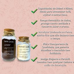 Jogo 2 Pote Hermético Açúcar e Café 500ml e 750ml - 9