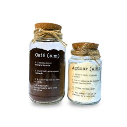 Jogo 2 Pote Hermético Açúcar e Café 500ml e 750ml - 1