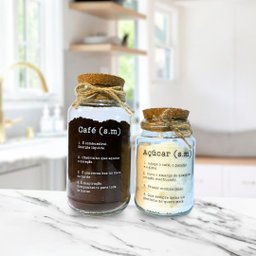 Jogo 2 Pote Hermético Açúcar e Café 500ml e 750ml - 10