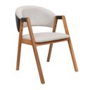 Ver imagem 3 de Kit 2 Cadeiras Jantar Madeira Maciça Mel Estofado Linho Bege