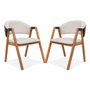 Ver imagem 1 de Kit 2 Cadeiras Jantar Madeira Maciça Mel Estofado Linho Bege