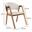 Ver imagem 7 de Kit 2 Cadeiras Jantar Madeira Maciça Mel Estofado Linho Bege