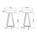 Ver imagem 3 de Conjunto 2 Mesas Laterais Redonda Industrial Marrom