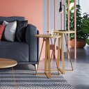 Ver imagem 1 de Conjunto 2 Mesas Laterais Redonda Industrial Marrom
