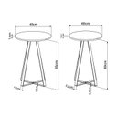 Ver imagem 3 de Conjunto 2 Mesas Laterais Redonda Industrial Marrom