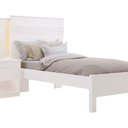 Ver imagem 2 de Cama Solteiro com Cabeceira e Mesa de Cabeceira 100% MDF Granada Branco