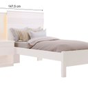 Ver imagem 3 de Cama Solteiro com Cabeceira e Mesa de Cabeceira 100% MDF Granada Branco