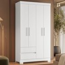 Ver mais imagens de Berço Convencional Nacional Life 2217 com Guarda Roupa Olimpia MDF Branco Flex Albatroz Móveis