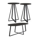 Ver imagem 2 de Conjunto 3 Mesas Centro e Lateral Redonda Industrial 