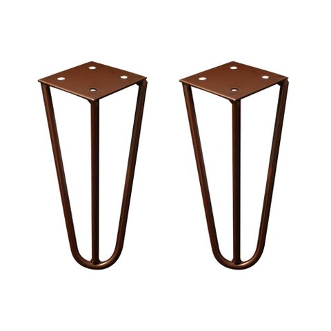 Kit 2 Pés de Metal 15 CM Hairpin Legs Mesas de Centro Puffs Bronze Gran Belo Pés de Metal Hairpin Le