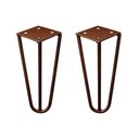 Ver imagem 1 de Kit 2 Pés de Metal 15 CM Hairpin Legs Mesas de Centro Puffs Bronze Gran Belo Pés de Metal Hairpin Le