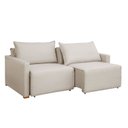 Ver imagem 2 de Sofá Cama Retrátil e Reclinável 2 Lugares Veludo Bege Claro 180cm Júlia Yescasa
