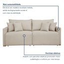 Ver imagem 5 de Sofá Cama Retrátil e Reclinável 2 Lugares Veludo Bege Claro 180cm Júlia Yescasa
