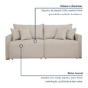 Ver imagem 7 de Sofá Cama Retrátil e Reclinável 2 Lugares Veludo Bege Claro 180cm Júlia Yescasa