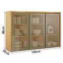 Ver imagem 2 de Armário Aéreo Nobre 120cm 3 Portas MDF Porta de Bater Cinamomo Valdemóveis