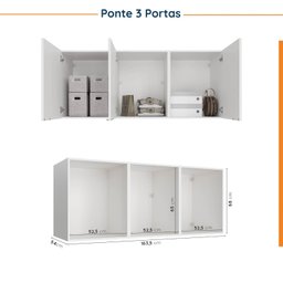 Guarda Roupa Modulado de Casal 12 Portas 6 Peças 2 Mesas de Cabeceira Hera CabeCasa MadeiraMadeira - 15