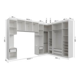 Guarda Roupa Modulado de Casal 12 Portas 6 Peças 2 Mesas de Cabeceira Hera CabeCasa MadeiraMadeira - 5