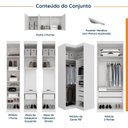 Ver imagem 3 de Guarda Roupa Modulado de Casal 12 Portas 6 Peças 2 Mesas de Cabeceira Hera CabeCasa MadeiraOriginals Branco/Algodão