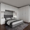 Ver imagem 1 de Guarda Roupa Modulado de Casal 12 Portas 6 Peças 2 Mesas de Cabeceira Hera CabeCasa MadeiraOriginals Branco/Algodão