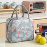Bolsa Marmita Térmica Estampada para Trabalho e Faculdade:flamingos Cinza - 8