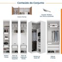 Ver imagem 3 de Guarda Roupa Modulado de Casal 12 Portas 6 Peças 2 Mesas de Cabeceira Hera CabeCasa MadeiraOriginals
