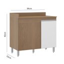 Ver imagem 2 de Balcão Canto Reto de Cozinha Sabrina 01 Porta 94x82x52 Avelã/Branco TX - Soluzione - 0459