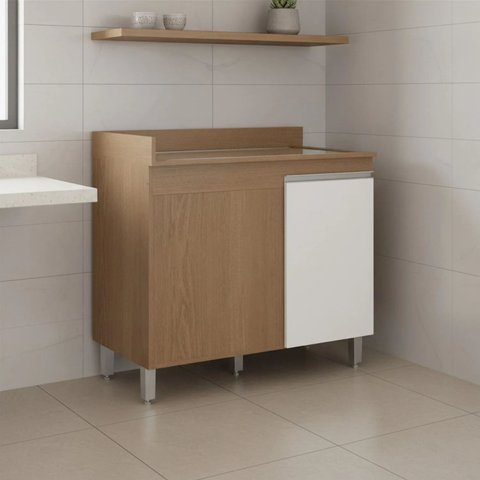 Balcão de Canto Reto com 1 Porta 94cm Sabrina Soluzione Movéis