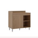 Ver imagem 3 de Balcão Canto Reto de Cozinha Sabrina 01 Porta 94x82x52 Avelã/Branco TX - Soluzione - 0459