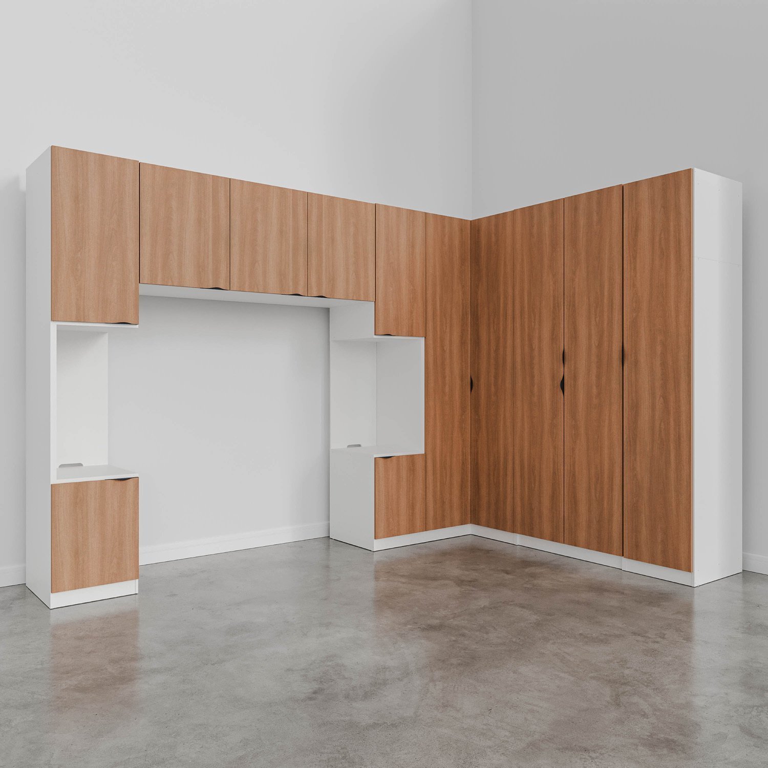 Guarda Roupa Modulado de Casal 12 Portas 6 Peças 2 Mesas de Cabeceira Hera CabeCasa MadeiraMadeira - 6