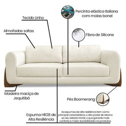 Sofá 2 Lugares 180cm Linho Djon  - 4