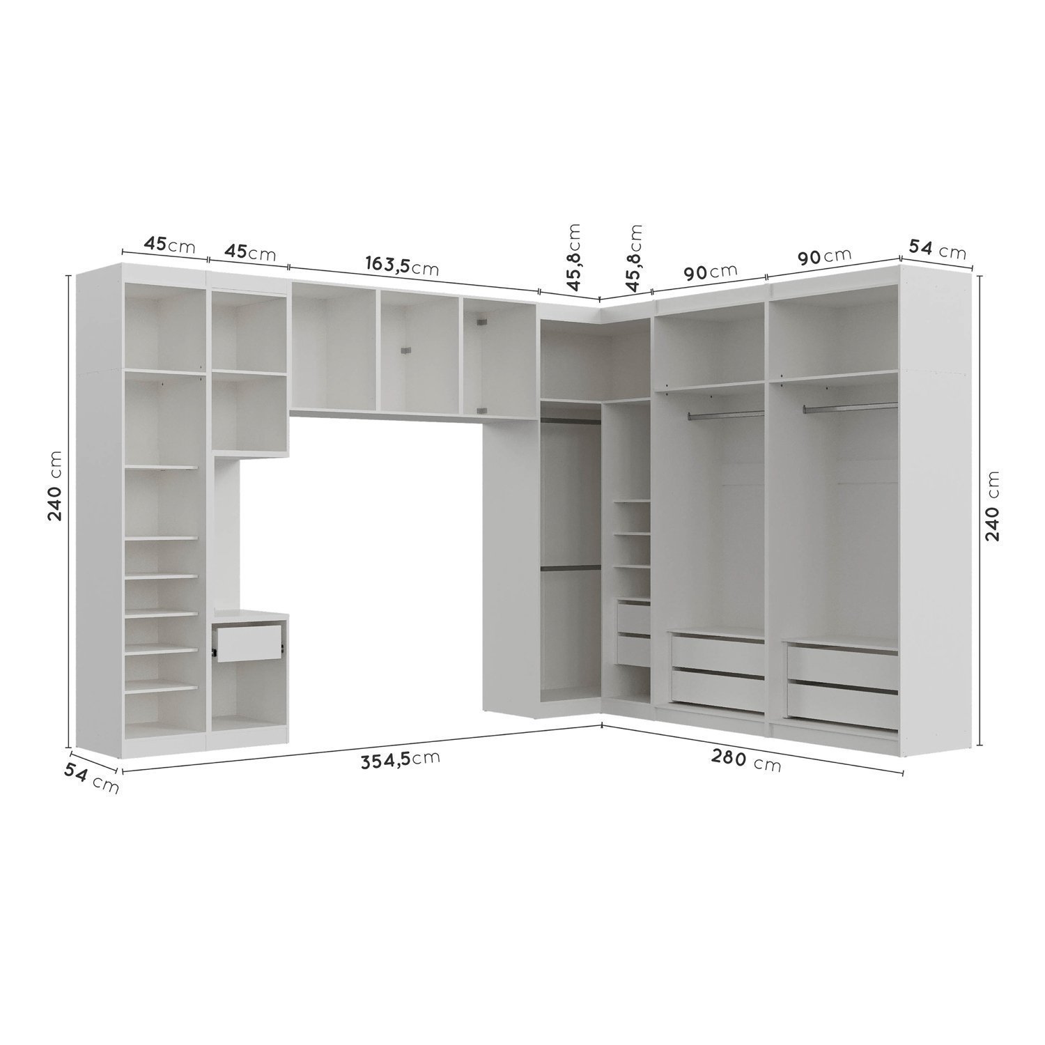 Guarda Roupa Modulado de Casal 12 Portas 6 Peças Hera CabeCasa MadeiraMadeira - 5