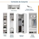 Ver imagem 4 de Guarda Roupa Modulado de Casal 12 Portas 6 Peças Hera CabeCasa MadeiraOriginals Branco/Algodão