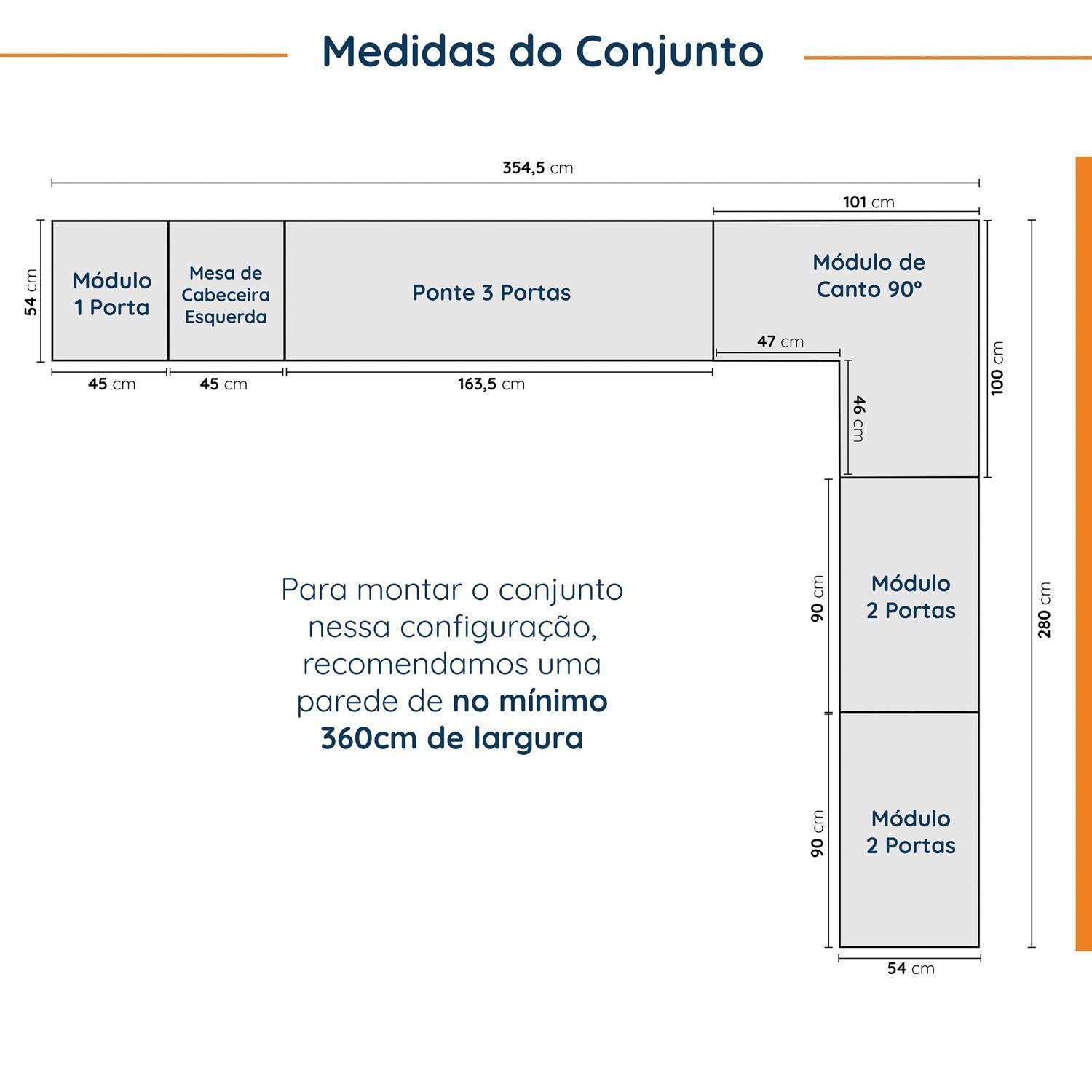 Guarda Roupa Modulado de Casal 12 Portas 6 Peças Hera CabeCasa MadeiraMadeira - 4