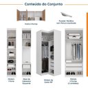 Ver imagem 3 de Guarda Roupa Modulado de Casal 12 Portas 6 Peças Hera CabeCasa MadeiraOriginals Branco/Algodão/Louro
