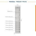 Ver mais imagens de Guarda Roupa Modulado de Casal 12 Portas 6 Peças Hera CabeCasa MadeiraOriginals Branco/Algodão/Louro