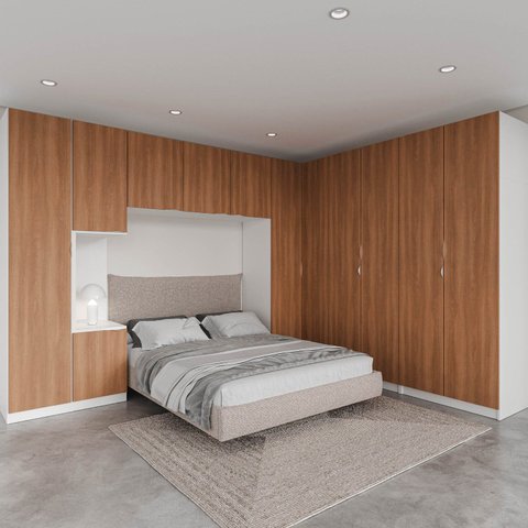 Guarda Roupa Modulado de Casal 12 Portas 6 Peças Hera CabeCasa MadeiraOriginals Branco/Algodão/Louro