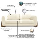Ver imagem 4 de Sofá 3 Lugares 200cm Linho Djon Branco Pérola
