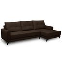 Ver imagem 1 de Sofá 4 Lugares com Chaise Direito 285cm Soreh F05 Veludo Marrom - Mpozenato