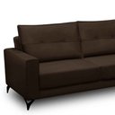 Ver imagem 3 de Sofá 4 Lugares com Chaise Direito 285cm Soreh F05 Veludo Marrom - Mpozenato