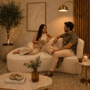 Ver imagem 2 de Sofá Divã Orgânico Charlotte Sala 160cm Bouclé Bege