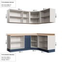 Ver imagem 4 de Cozinha Planejada 6 Peças com Tampo 3 Aéreos e 3 Balcões Arizona CabeCasa MadeiraOriginals Azul/Branco