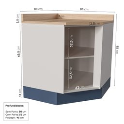 Cozinha Modulada 6 Peças com Tampo 3 Aéreos e 3 Balcões Arizona CabeCasa MadeiraMadeira - 14