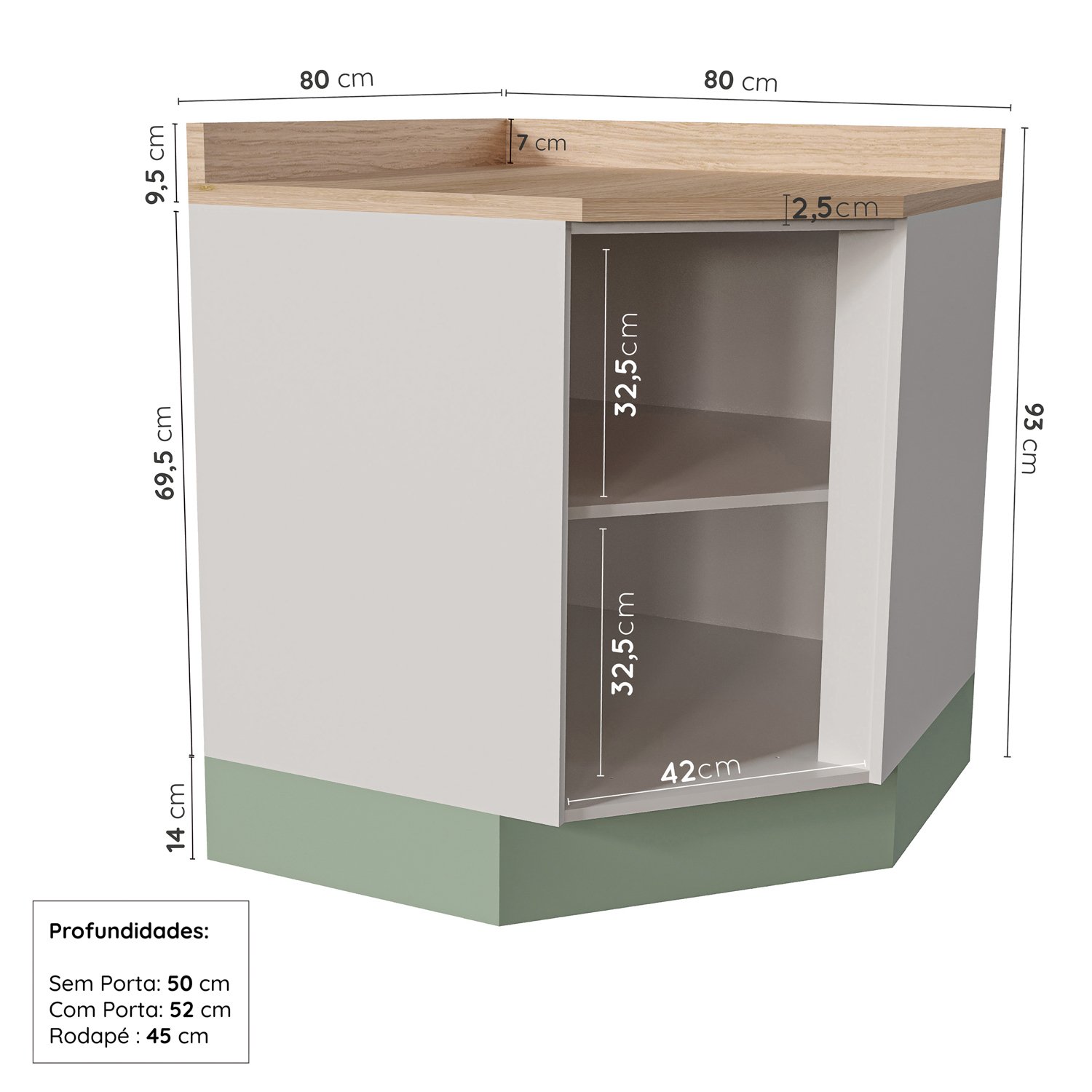 Cozinha Modulada 6 Peças com Tampo 3 Aéreos e 3 Balcões Arizona CabeCasa MadeiraMadeira - 14