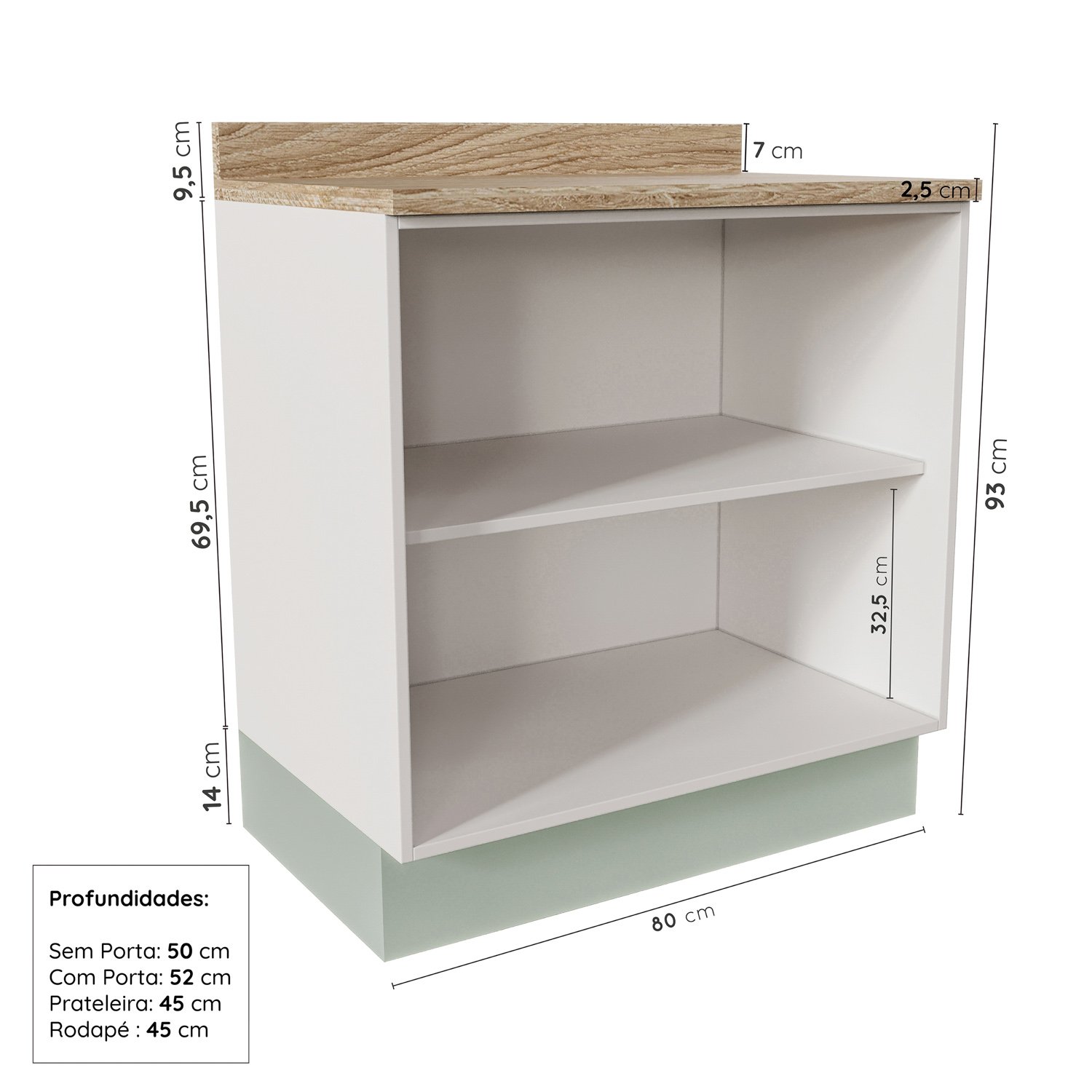 Cozinha Modulada 6 Peças com Tampo 3 Aéreos e 3 Balcões Arizona CabeCasa MadeiraMadeira - 15